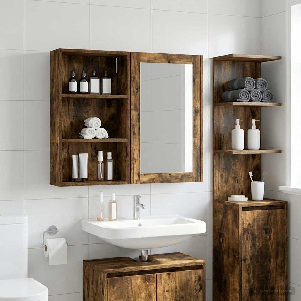Badezimmer-Wandschrank Räuchereiche 40 x 14 x 70 cm