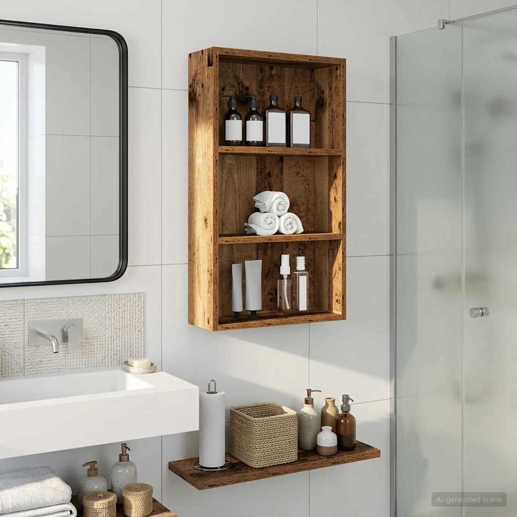 Badezimmer-Wandschrank Altholz 40 x 14 x 70 cm Holzwerkstoff
