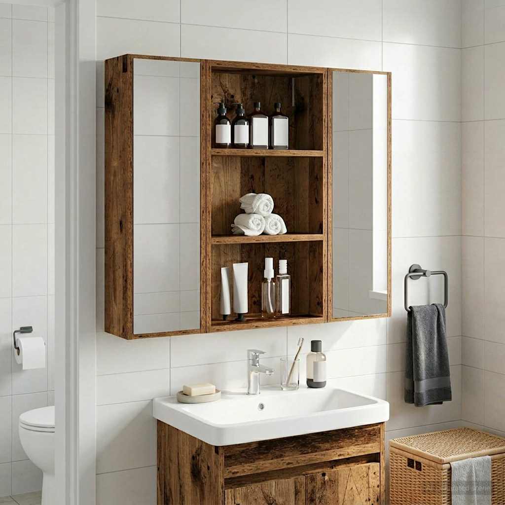 Badezimmer-Wandschrank Altholz 40 x 14 x 70 cm Holzwerkstoff