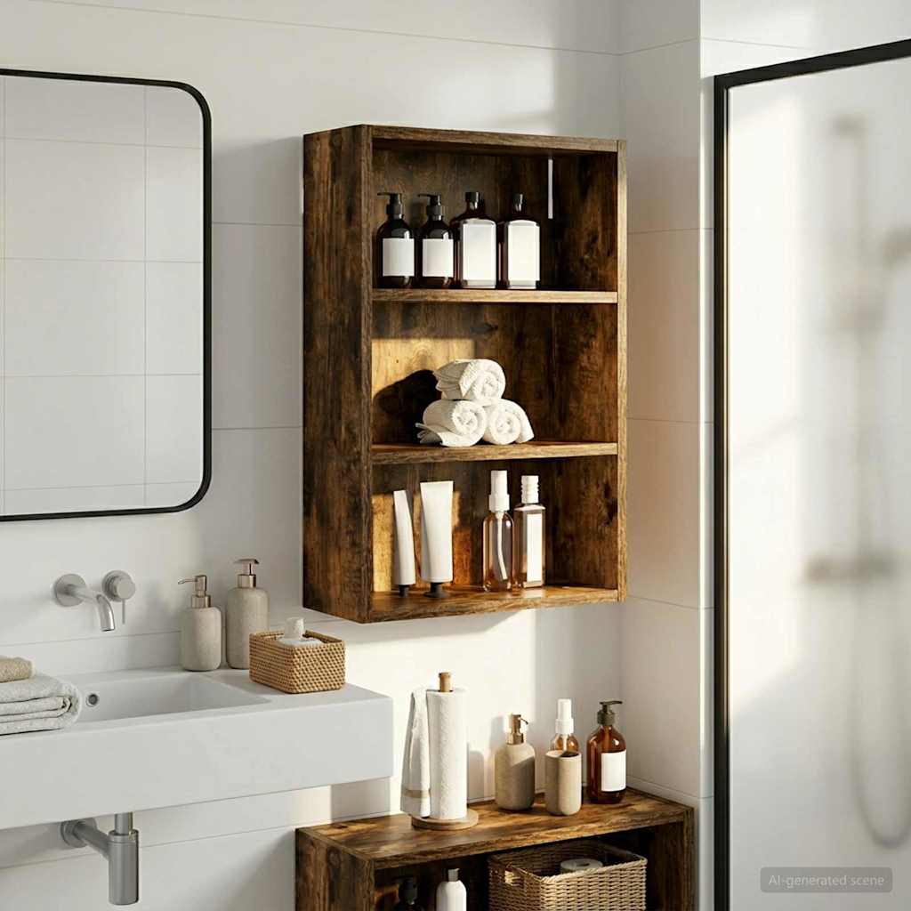 Badezimmer-Wandschrank Räuchereiche 40 x 16 x 62,5 cm
