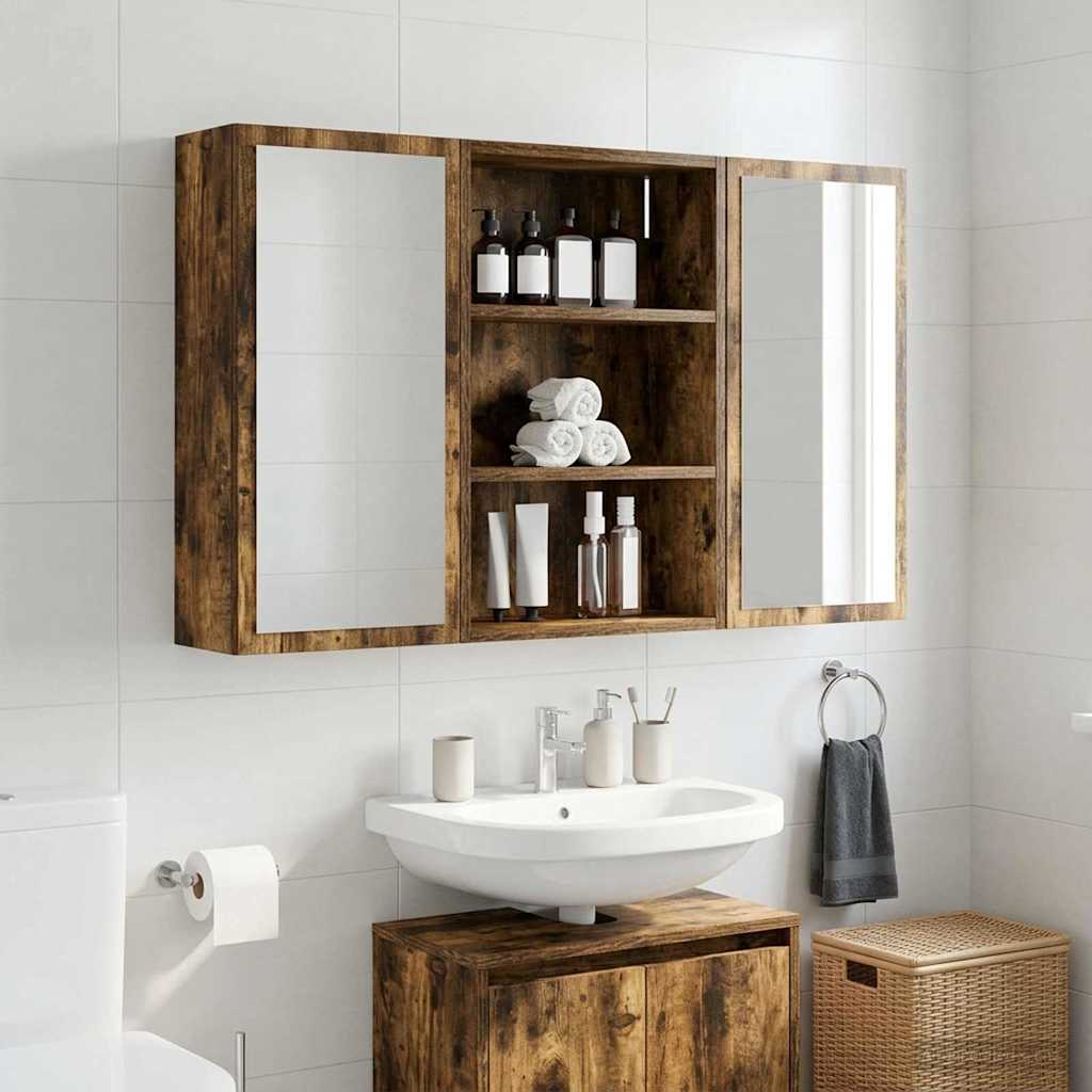 Badezimmer-Wandschrank Räuchereiche 40 x 16 x 62,5 cm