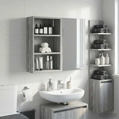 Badezimmer-Wandschrank Sonoma-Grau 40 x 16 x 62,5 cm