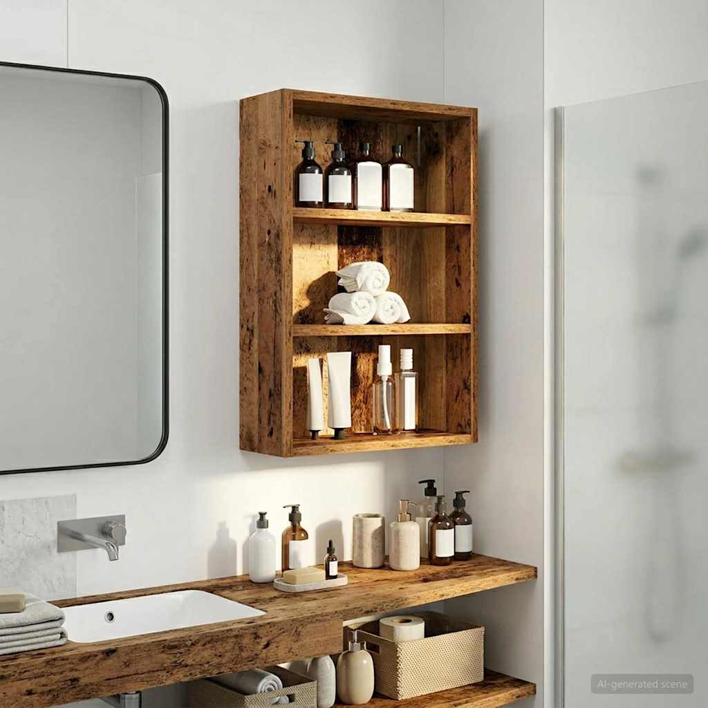 Badezimmer-Wandschrank Altholz 40 x 16 x 62,5 cm Holzwerkstoff
