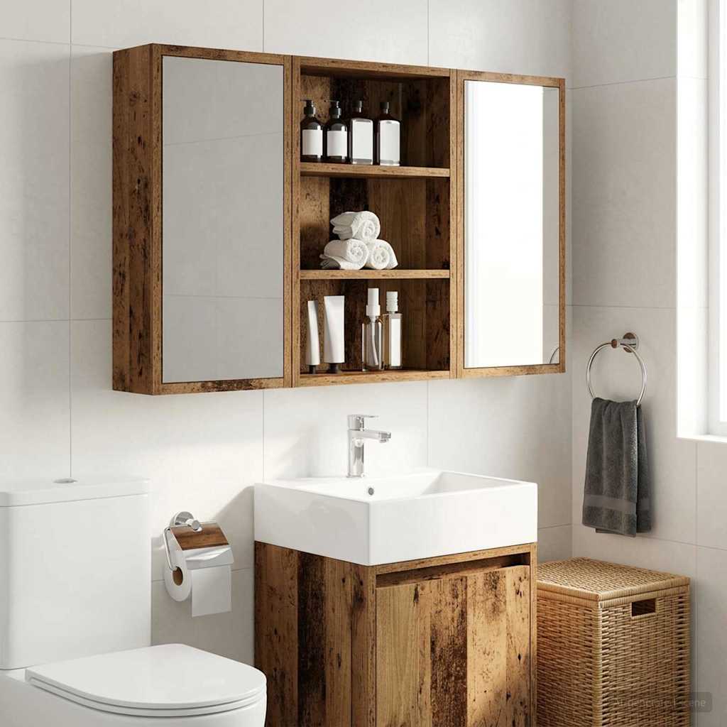 Badezimmer-Wandschrank Altholz 40 x 16 x 62,5 cm Holzwerkstoff
