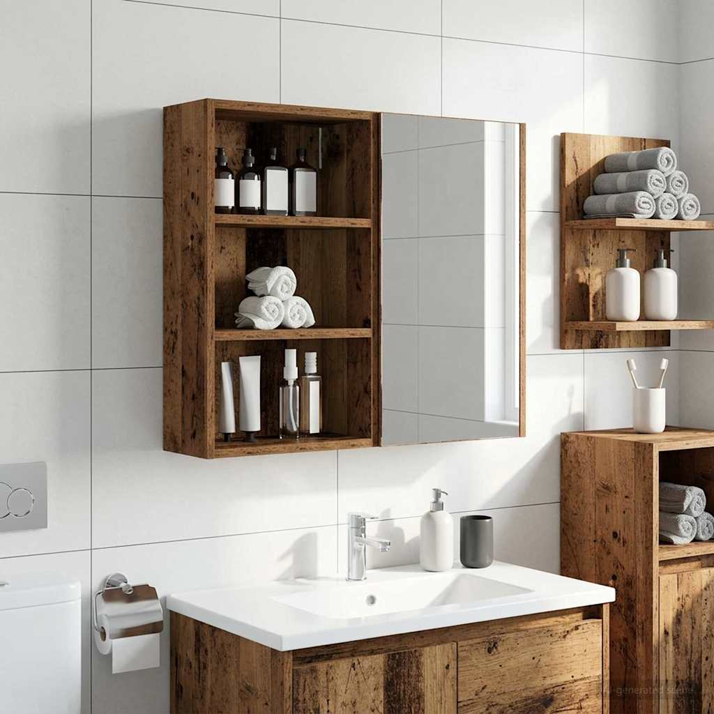 Badezimmer-Wandschrank Altholz 40 x 16 x 62,5 cm Holzwerkstoff