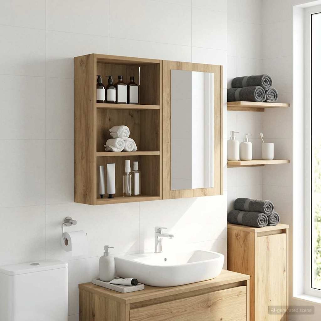 Badezimmer-Wandschrank Artisan-Eiche 40 x 16 x 62,5 cm