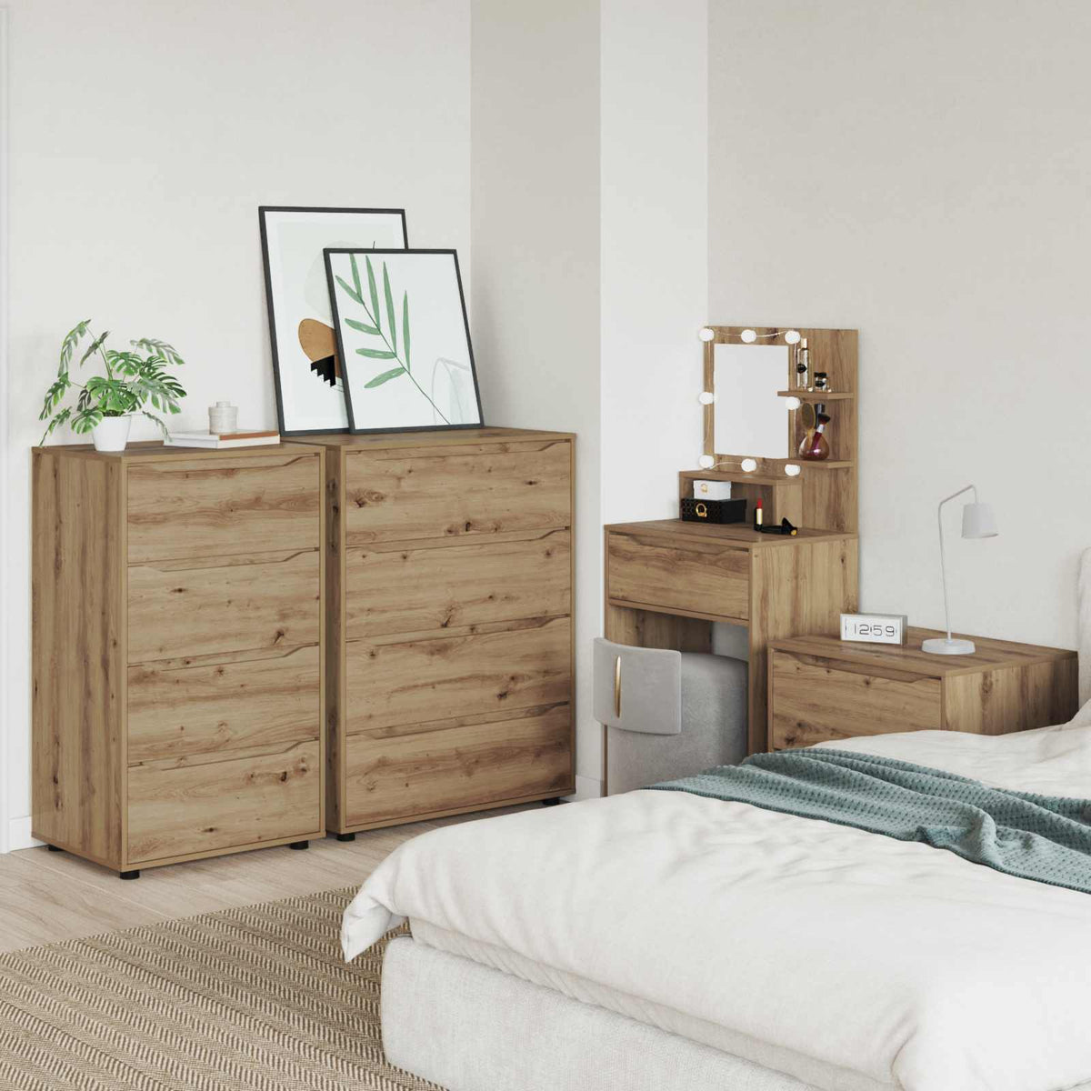 Stauraumschränke 60 x 48 x 105 cm Holzwerkstoff Artisan-Eiche