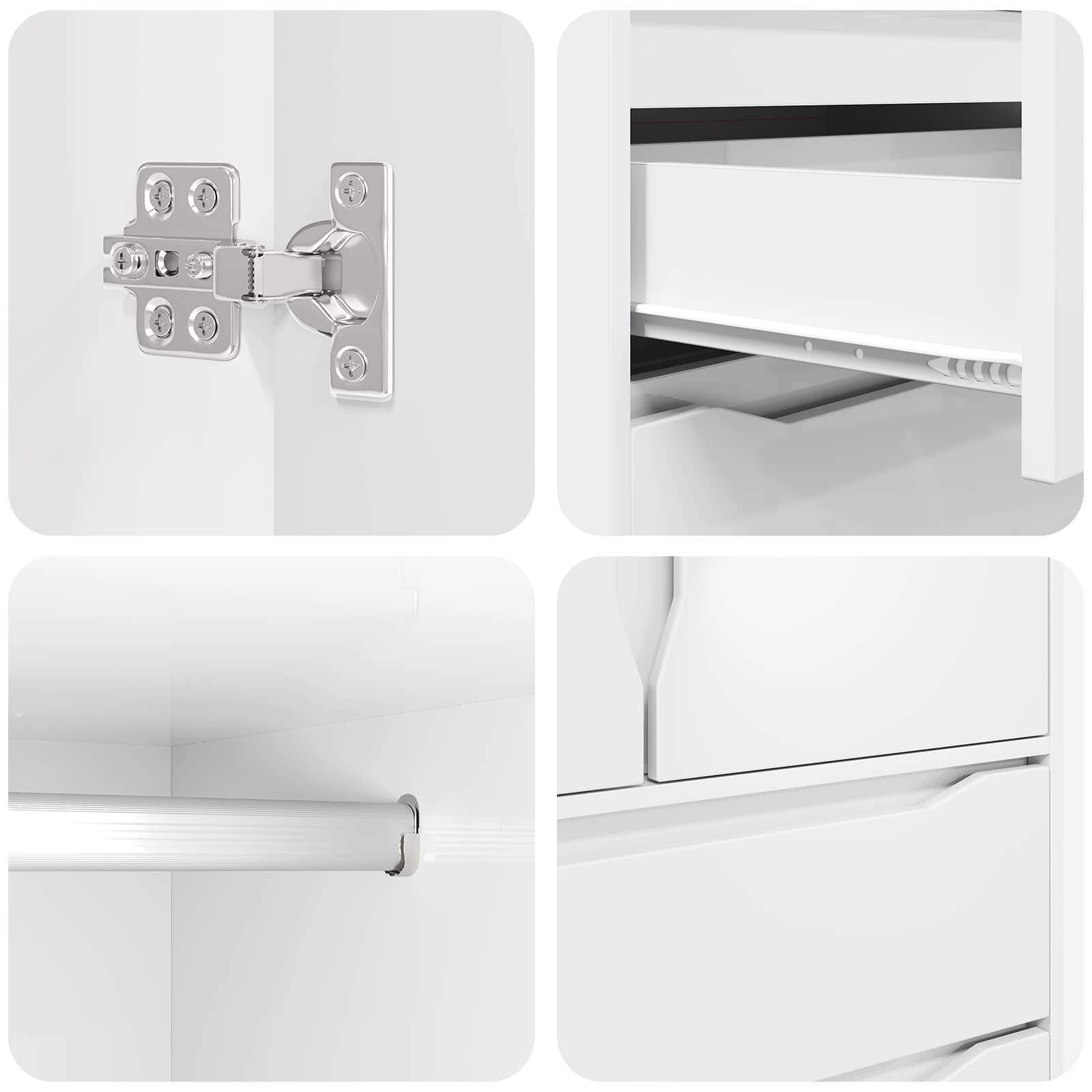 Kleiderschrank mit Tür Weiß 79,5 x 49 x 156 cm Holzwerkstoff