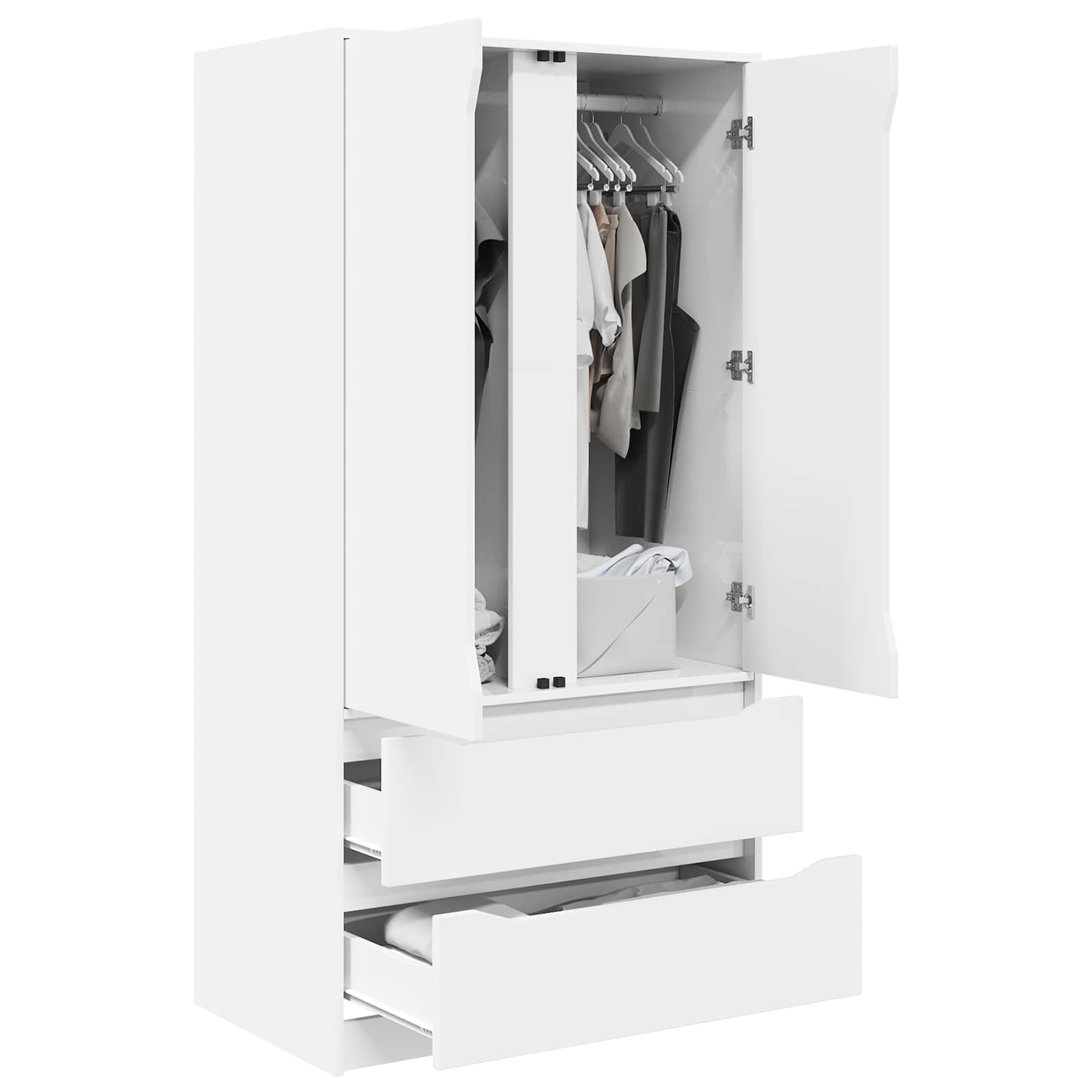Kleiderschrank mit Tür Weiß 79,5 x 49 x 156 cm Holzwerkstoff