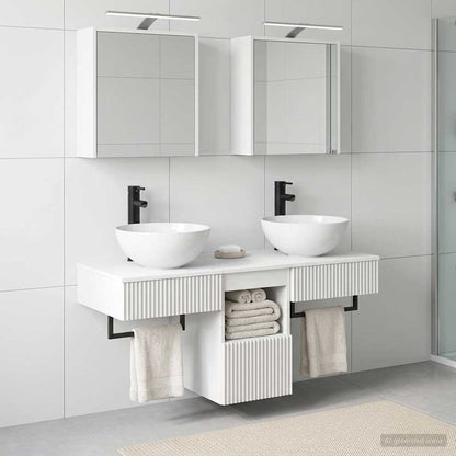 Badezimmerschrank-Set 5 stk. Weiß Holzwerkstoff