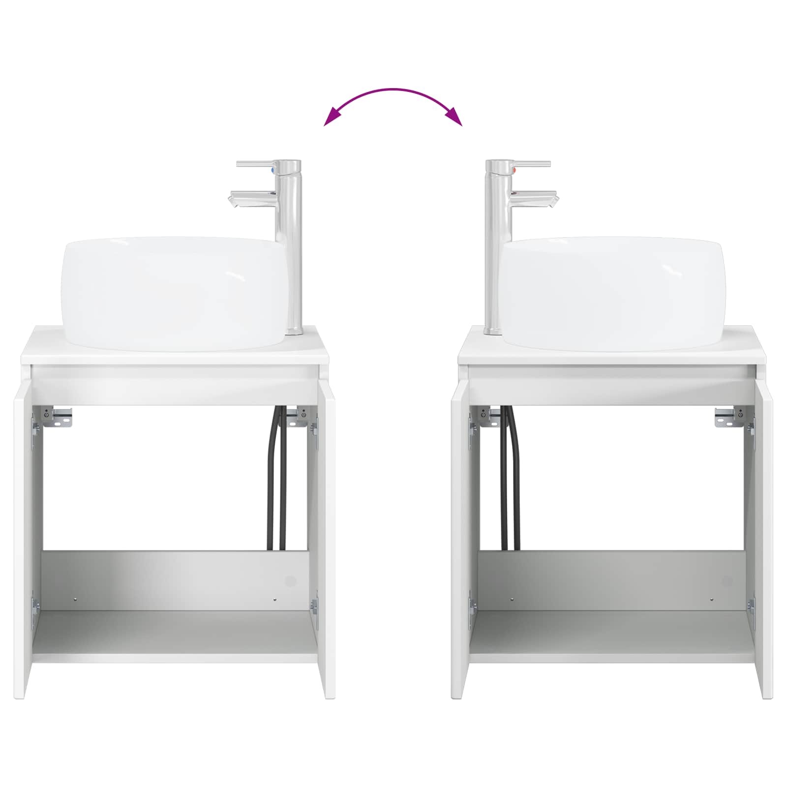 Badezimmerschrank-Set 5 stk. Weiß Holzwerkstoff