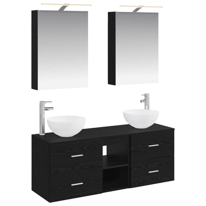 Badezimmermöbel-Set 5 stk. Schwarze Eiche