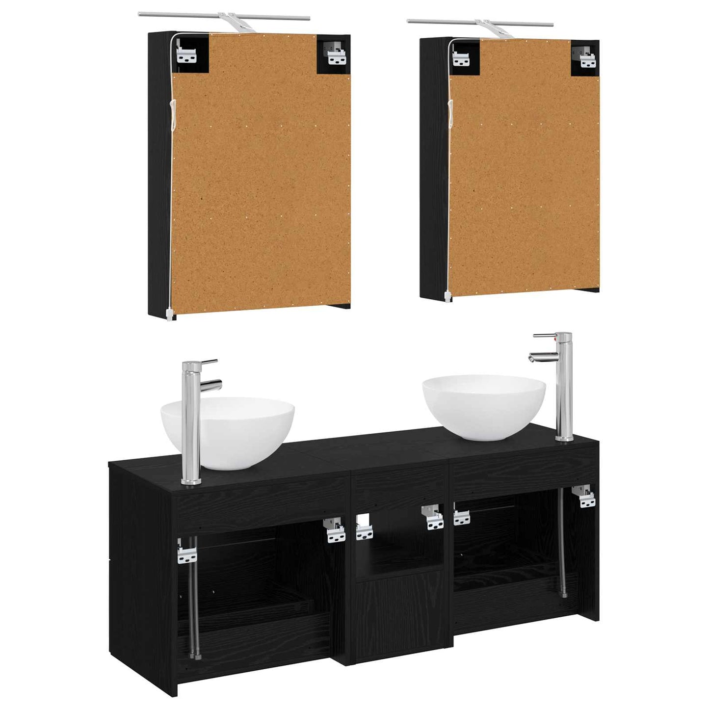 Badezimmermöbel-Set 5 stk. Schwarze Eiche
