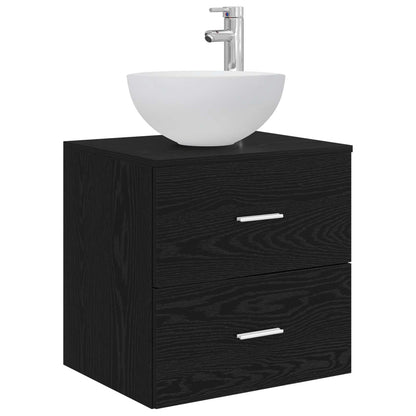 Badezimmermöbel-Set 4 stk. Schwarze Eiche