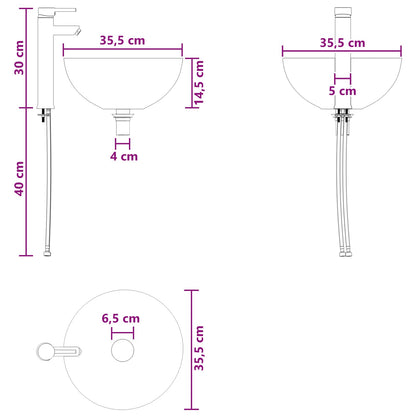 Badezimmermöbel-Set 4 stk. Schwarze Eiche