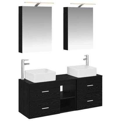 Badezimmermöbel-Set 5 stk. Schwarze Eiche