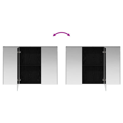 Badezimmermöbel-Set 4 stk. Schwarze Eiche