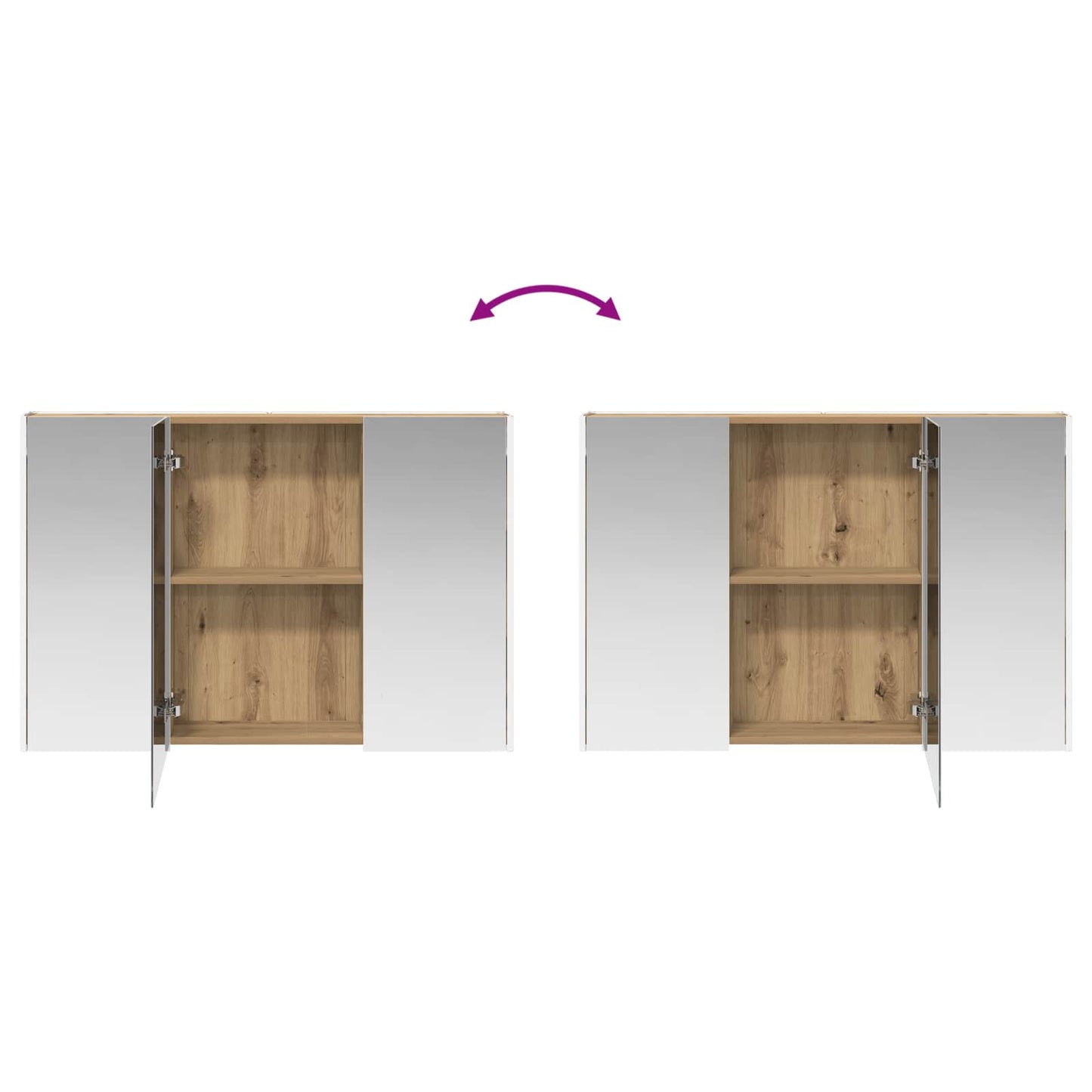 Badezimmermöbel-Set 4 stk. Artisan-Eiche Ingenieurholz und Glas