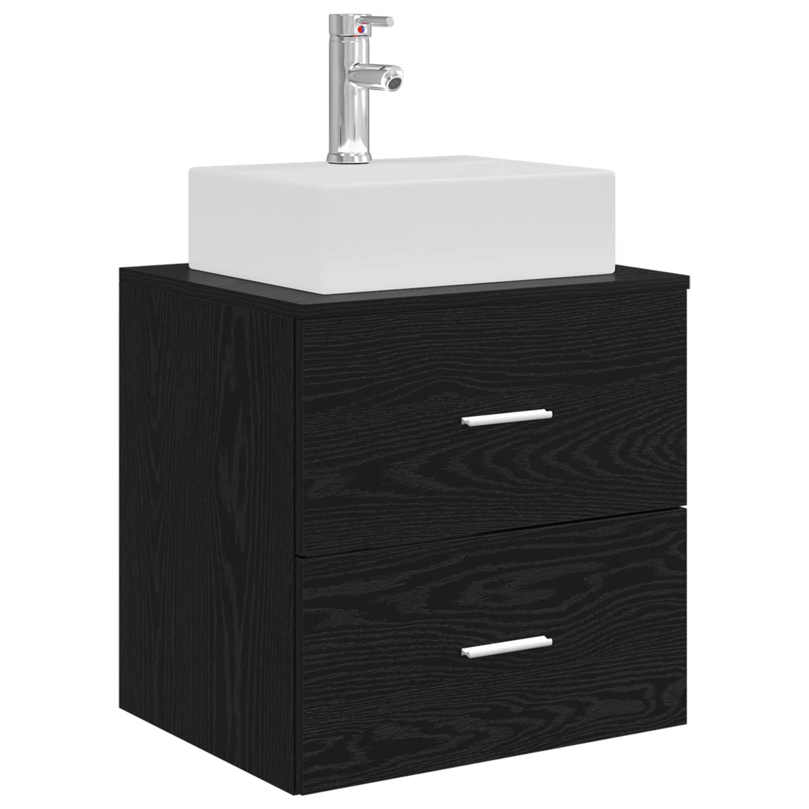 Badezimmermöbel-Set 5 stk. Schwarze Eiche