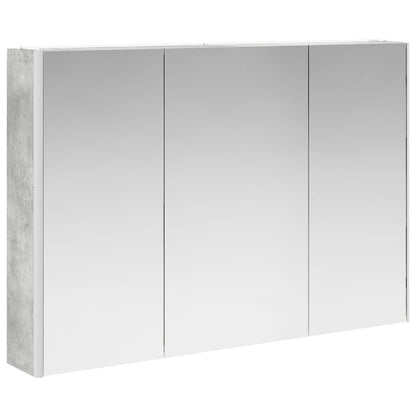 Badezimmermöbel-Set 4 stk. Betongrau Ingenieurholz und Glas