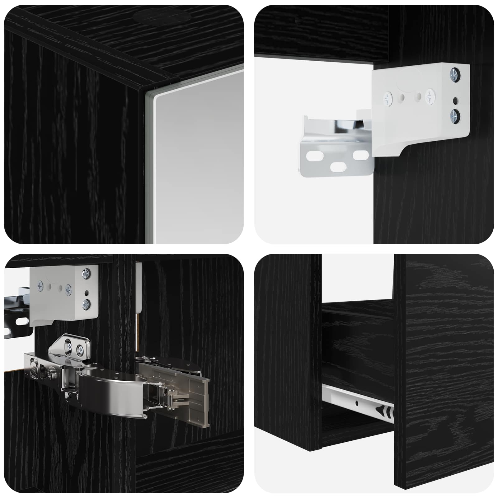 Badezimmermöbel-Set 5 stk. Schwarze Eiche