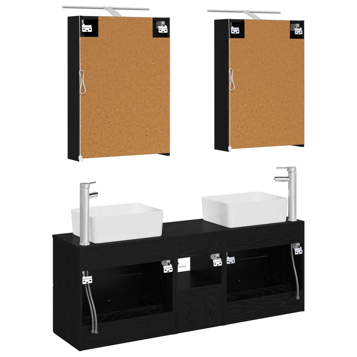 Badezimmermöbel-Set 5 stk. Schwarze Eiche