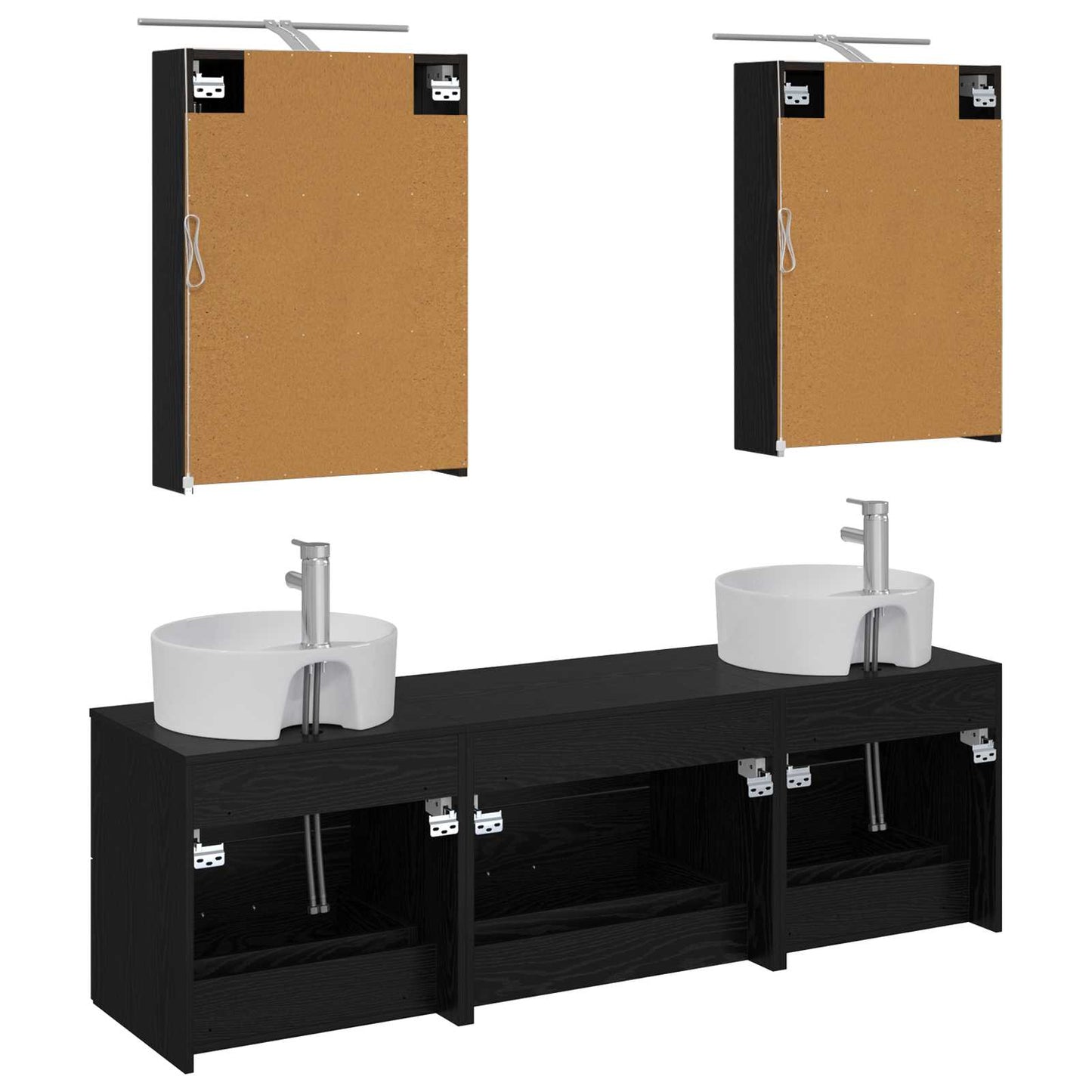 Badezimmermöbel-Set 5 stk. Schwarze Eiche