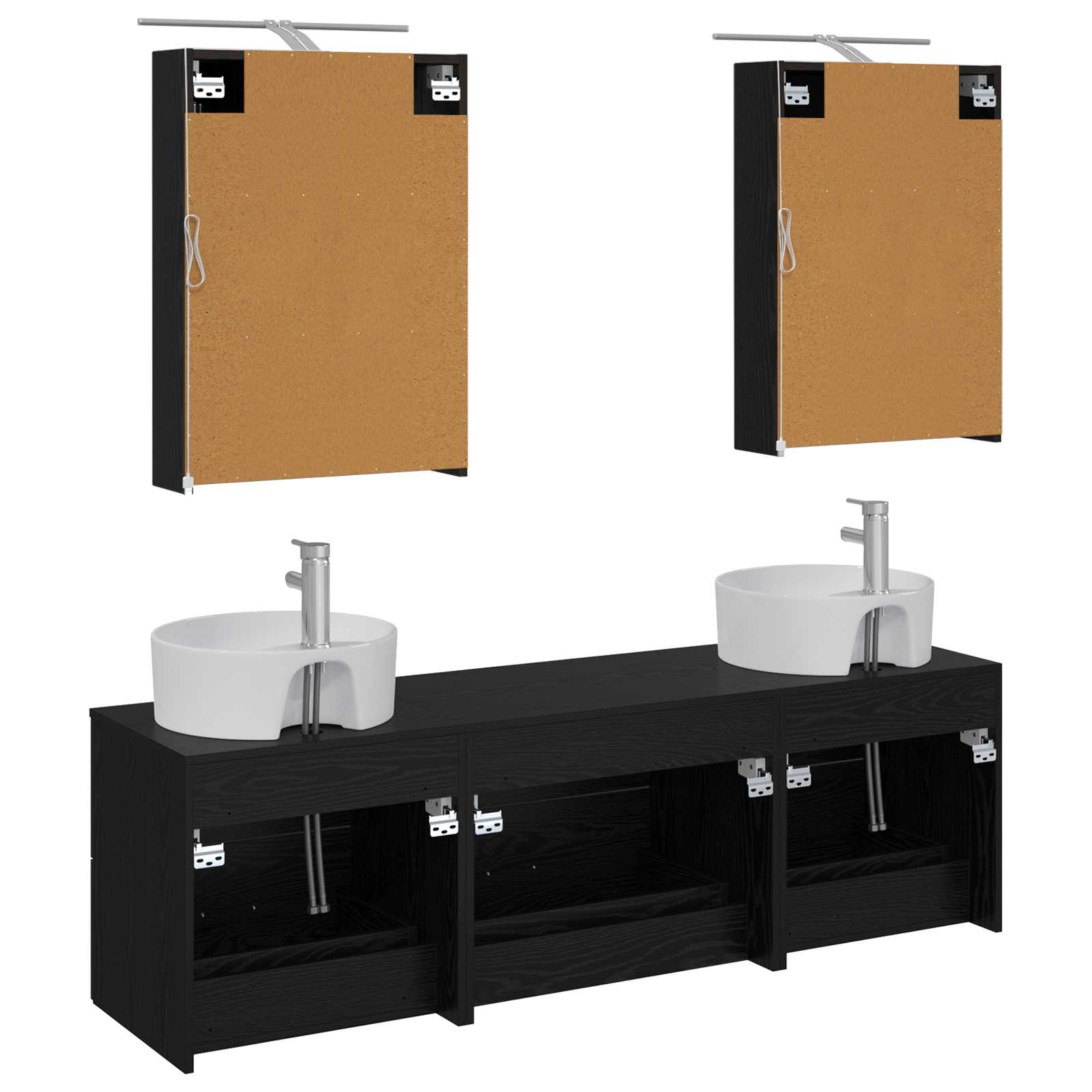 Badezimmermöbel-Set 5 stk. Schwarze Eiche