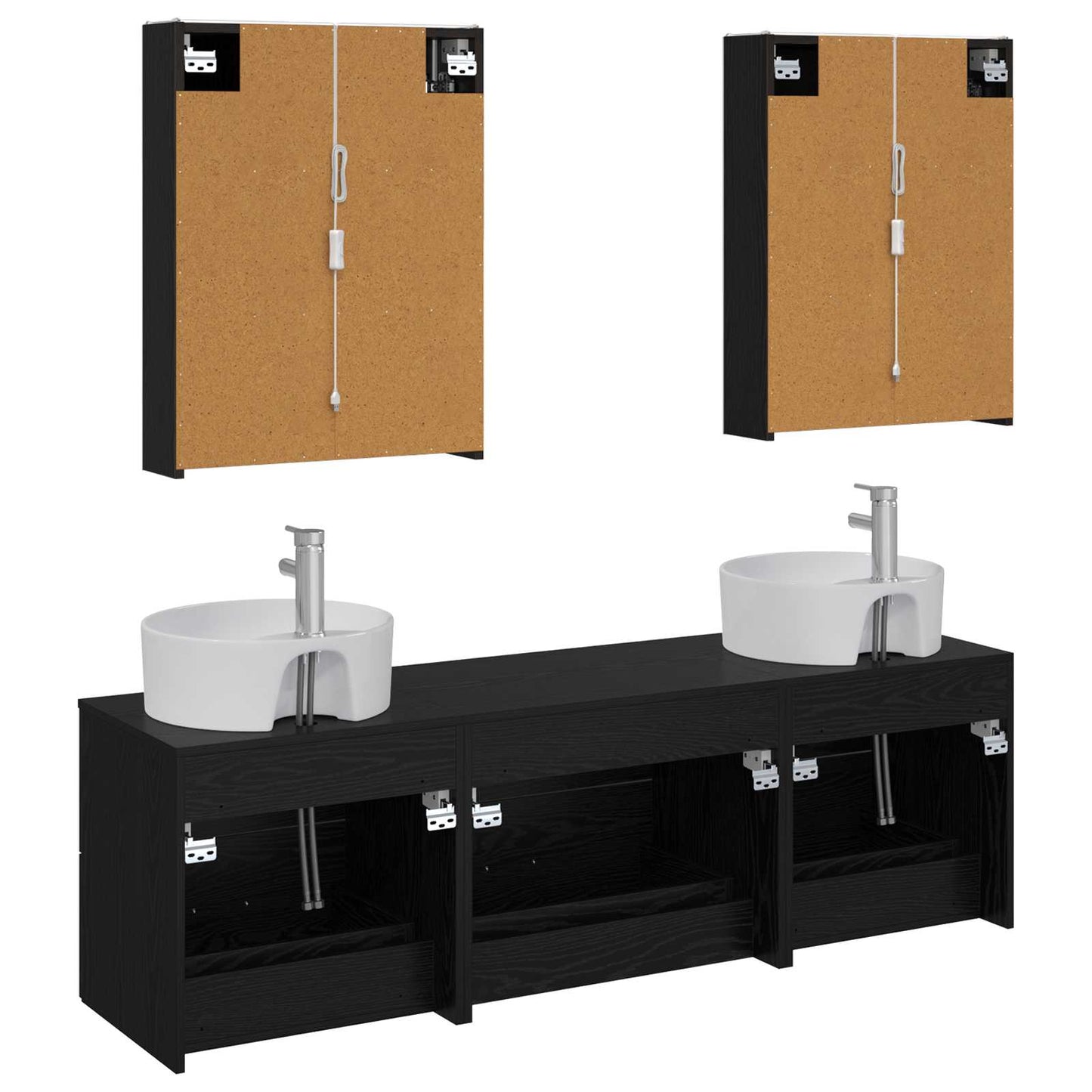 Badezimmermöbel-Set 5 stk. Schwarze Eiche
