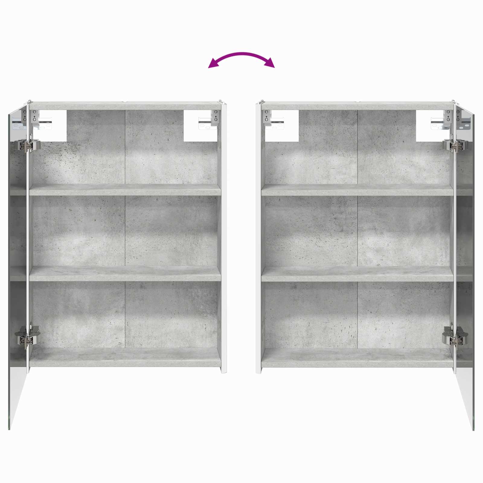 Badezimmermöbel-Set 5 stk. Betongrau Ingenieurholz und Glas