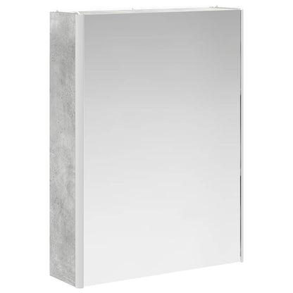 Badezimmermöbel-Set 5 stk. Betongrau Ingenieurholz und Glas
