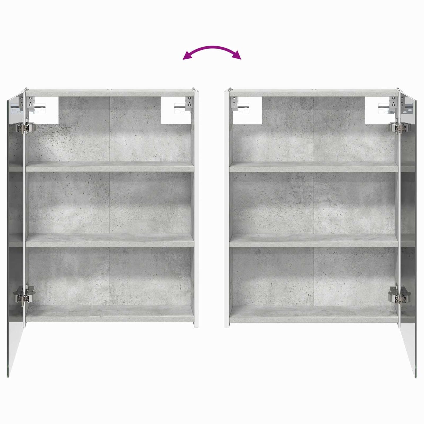 Badezimmermöbel-Set 5 stk. Betongrau Ingenieurholz und Glas