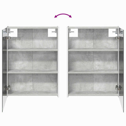 Badezimmermöbel-Set 5 stk. Betongrau Ingenieurholz und Glas