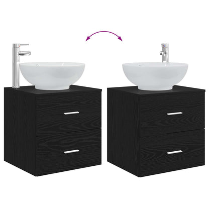 Badezimmermöbel-Set 4 stk. Schwarz Eichen-Optik