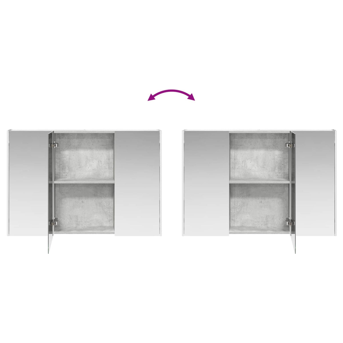 Badezimmermöbel-Set 4 stk. Betongrau Ingenieurholz und Glas