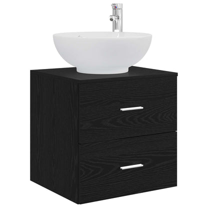 Badezimmermöbel-Set 5 stk. Schwarz Eichen-Optik