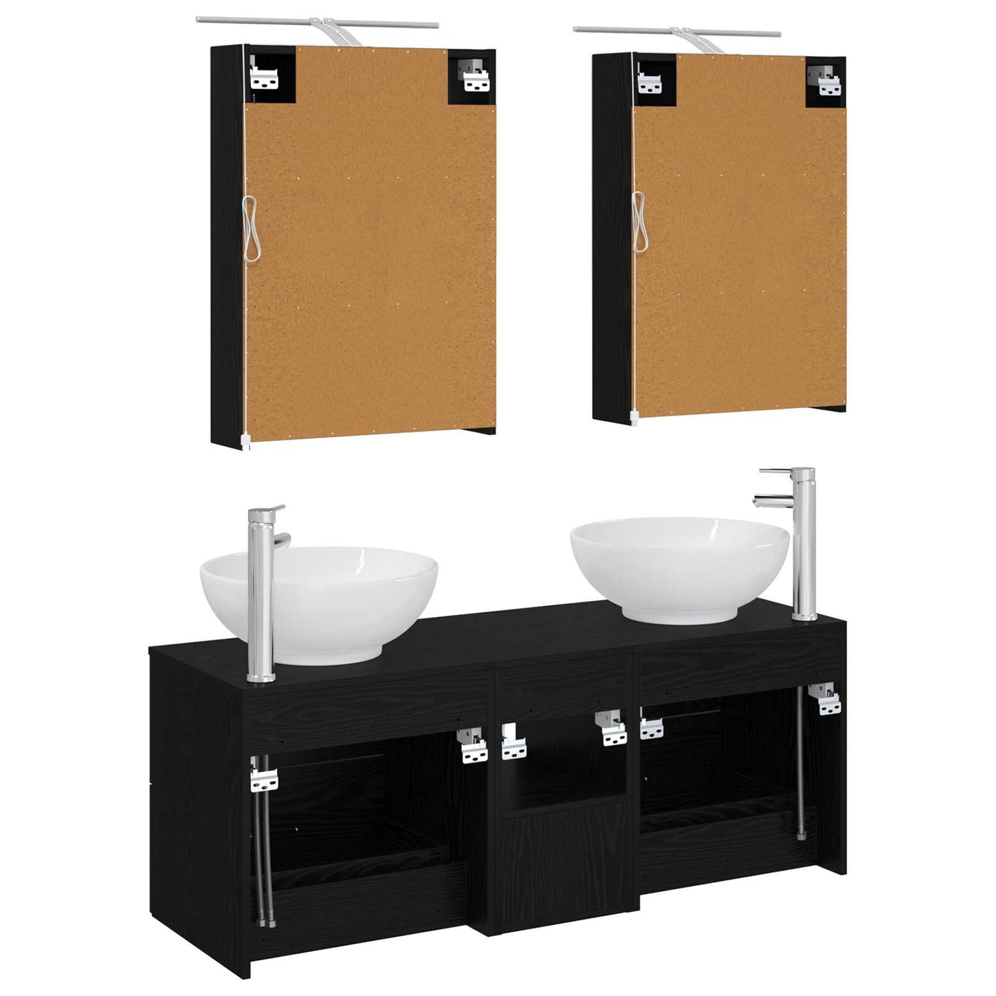Badezimmermöbel-Set 5 stk. Schwarze Eiche