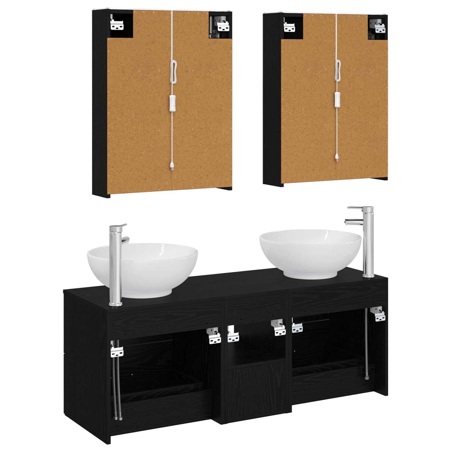 Badezimmermöbel-Set 5 stk. Schwarze Eiche