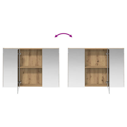Badezimmermöbel-Set 4 stk. Artisan-Eiche Ingenieurholz und Glas