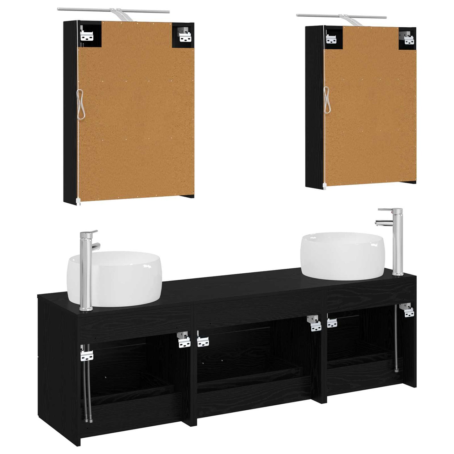 Badezimmermöbel-Set 5 stk. Schwarze Eiche