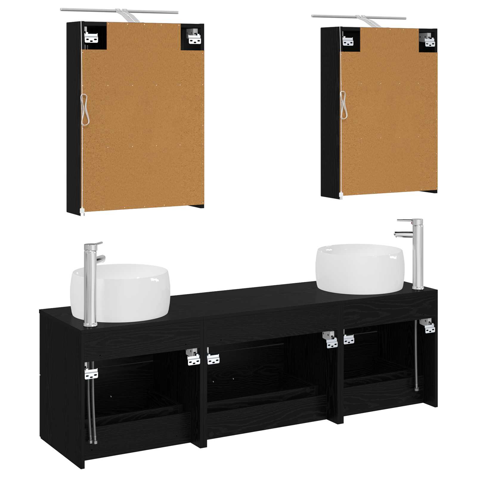 Badezimmermöbel-Set 5 stk. Schwarze Eiche