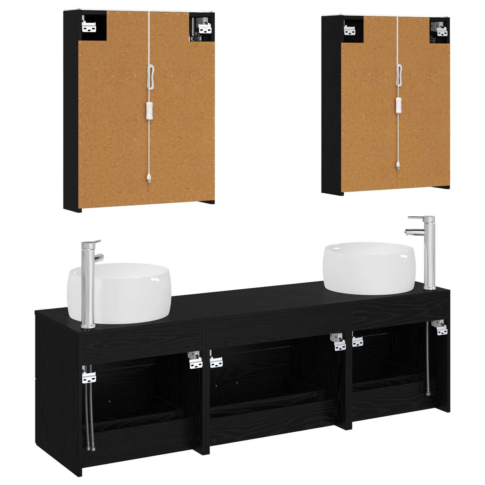 Badezimmermöbel-Set 5 stk. Schwarze Eiche