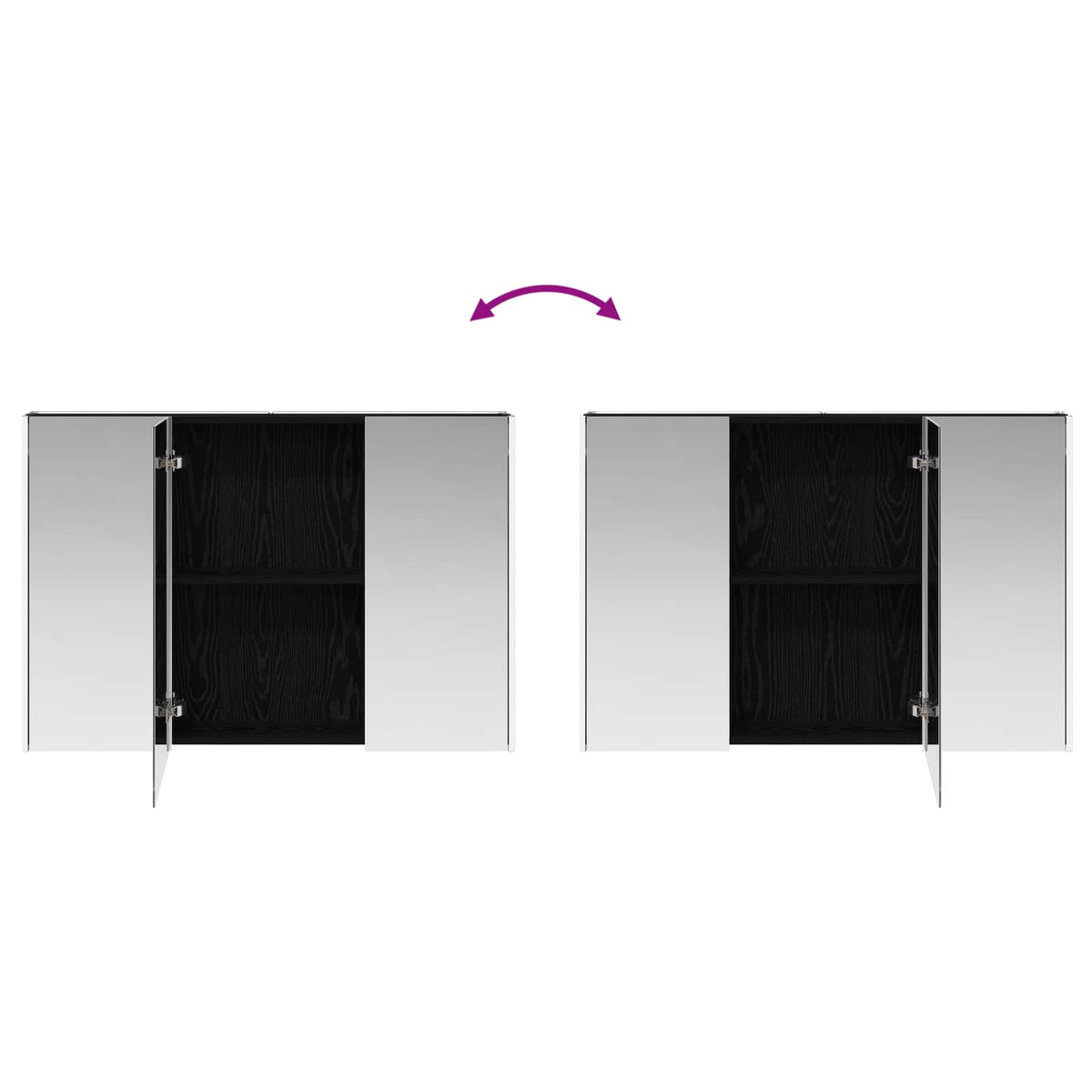 Badezimmermöbel-Set 4 stk. Schwarz Eichen-Optik