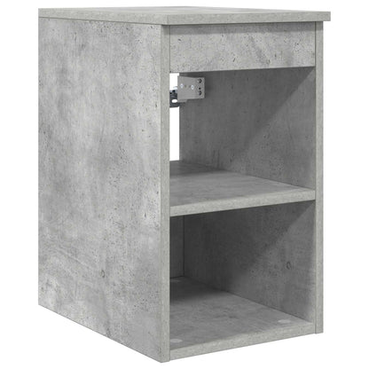 Badezimmermöbel-Set 4 stk. Betongrau Ingenieurholz und Glas