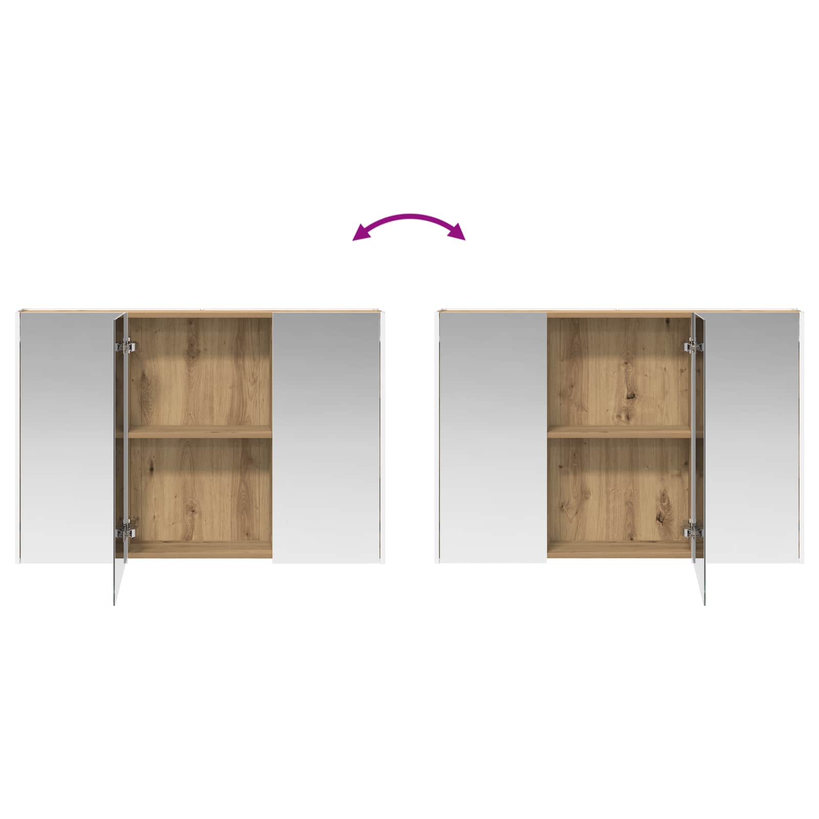 Badezimmermöbel-Set 4 stk. Artisan-Eiche Ingenieurholz und Glas