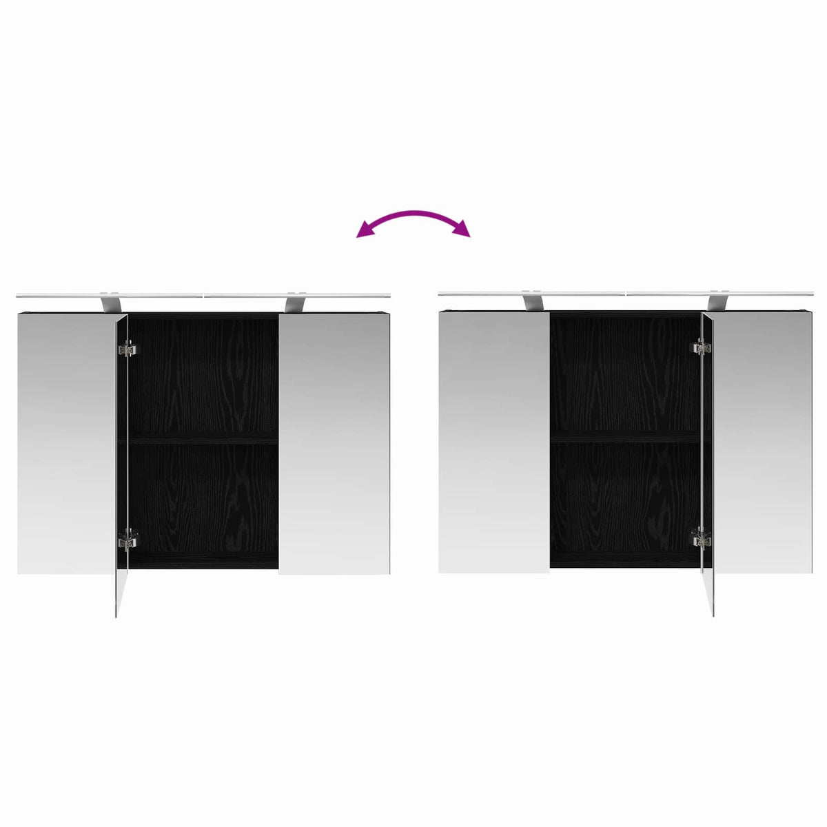 Badezimmermöbel-Set 4 stk. Schwarze Eiche