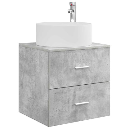 Badezimmermöbel-Set 4 stk. Betongrau 49,5 x 44,5 x 65,5 cm