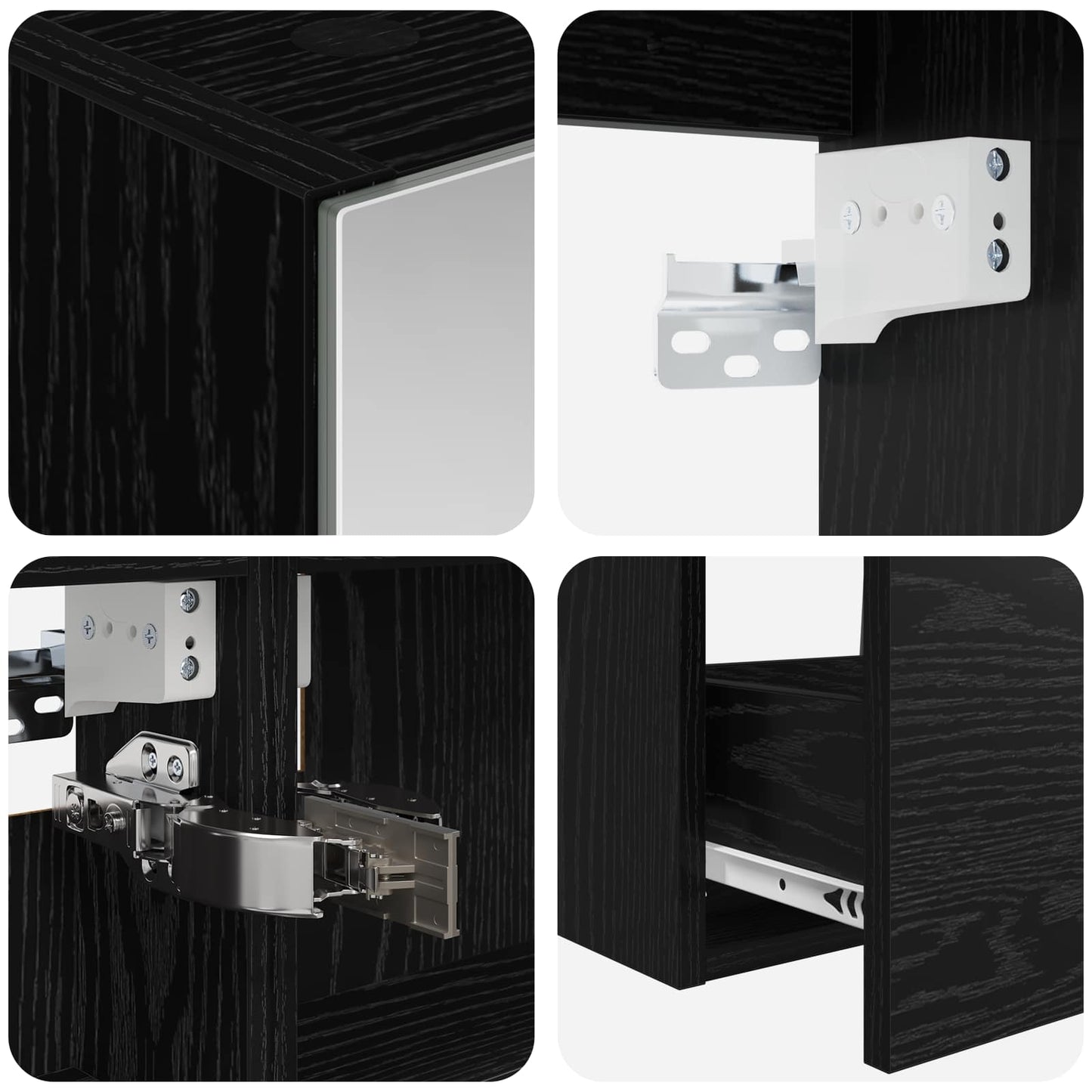 Badezimmermöbel-Set 5 stk. Schwarze Eiche
