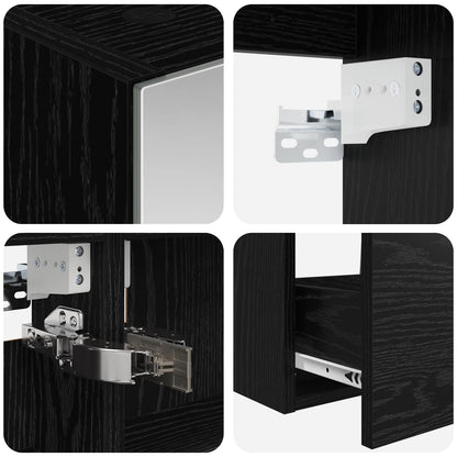 Badezimmermöbel-Set 5 stk. Schwarze Eiche
