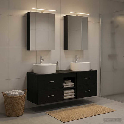 Badezimmermöbel-Set 5 stk. Schwarze Eiche
